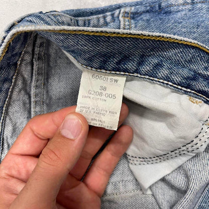 Mens blue denim Wrangler jorts W38