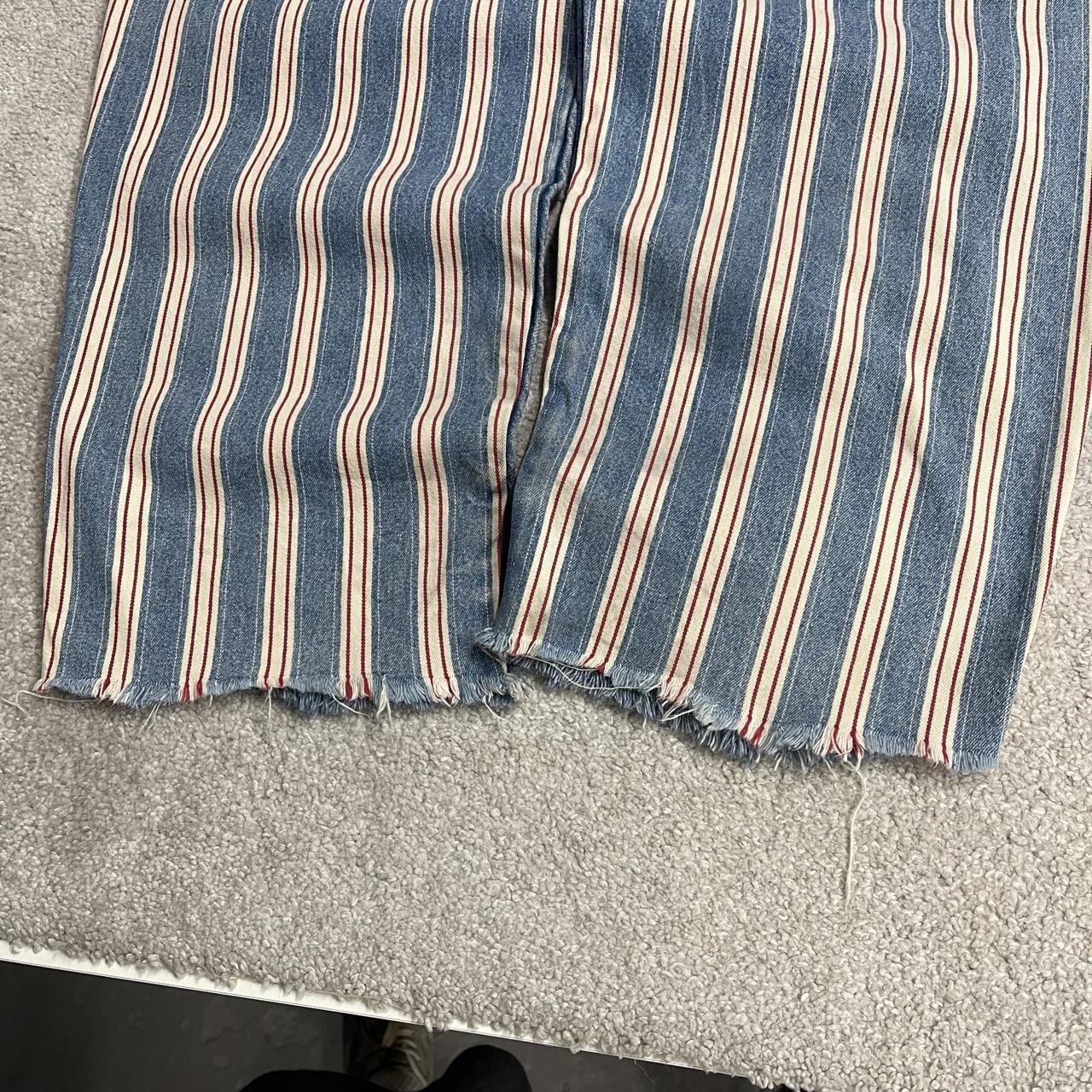 Vintage Cross Colours striped denim dungarees y2k USA made denim hip hop overalls festival