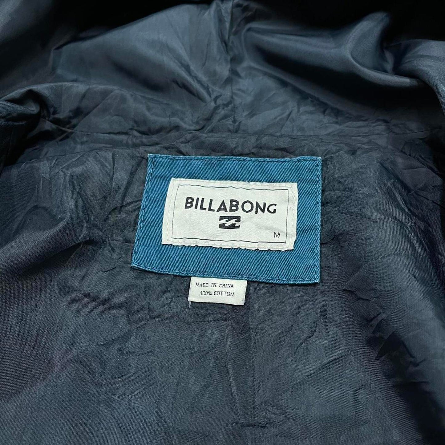 00s Billabong technical jacket M men's y2k navy blue skate style hooded full zip jacket casual surf