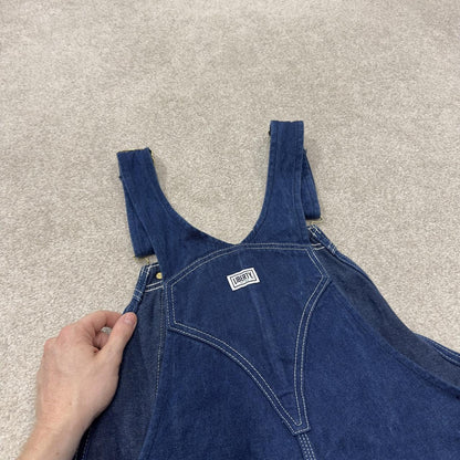 Liberty baggy dungarees denim overalls navy blue Vintage workwear bib & brace utility