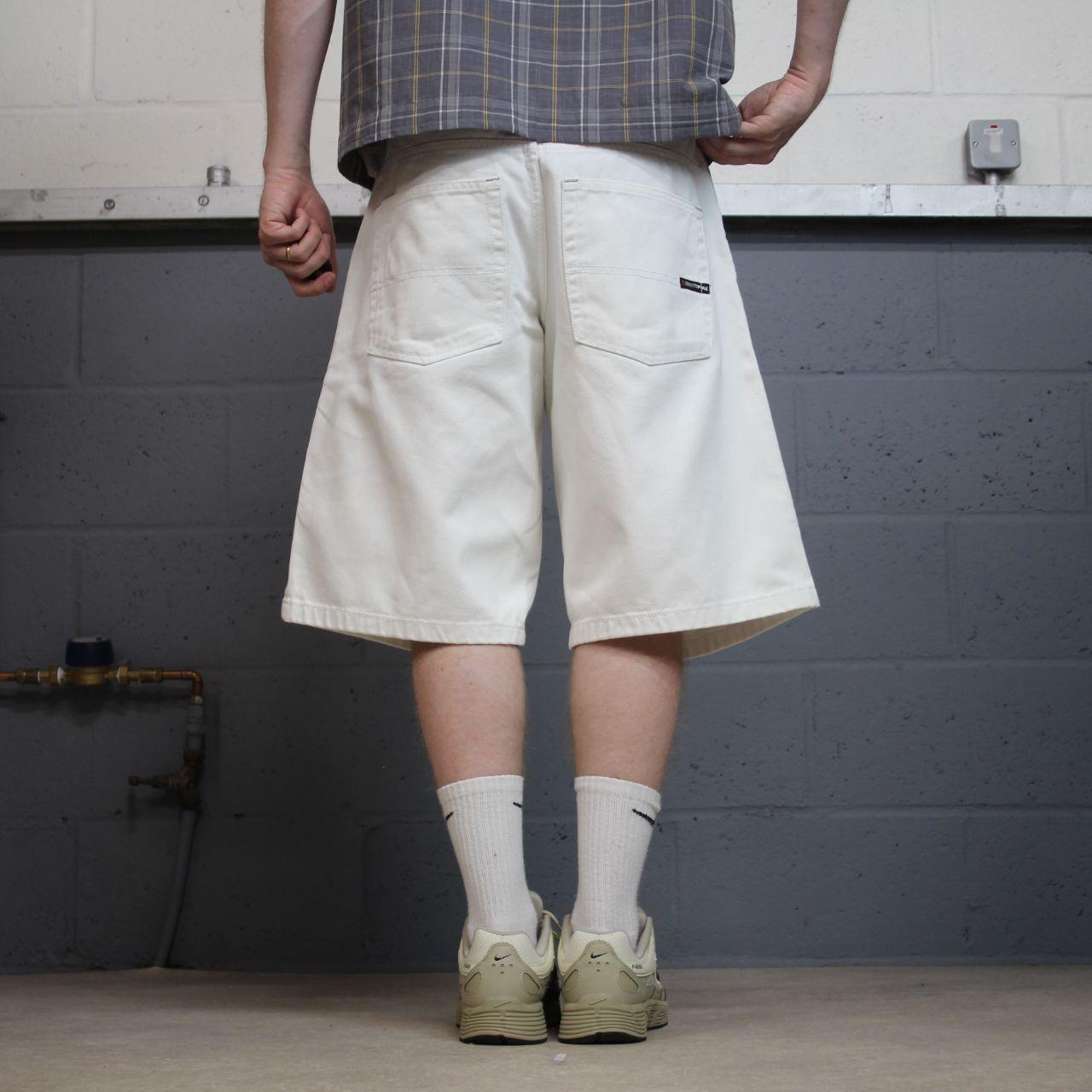 Baggy Southpole denim shorts y2k white Streetwear skater style surf shorts