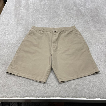 Y2K Wrangler carpenter shorts loose khaki beige W38 Cargo style summer festival shorts
