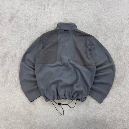 Grey Columbia technical zip up fleece Large y2k style autumn adjustable waist convert