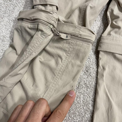 Columbia Omni-Shade technical convertible pants beige Loose floaty summer shorts with zip off legs