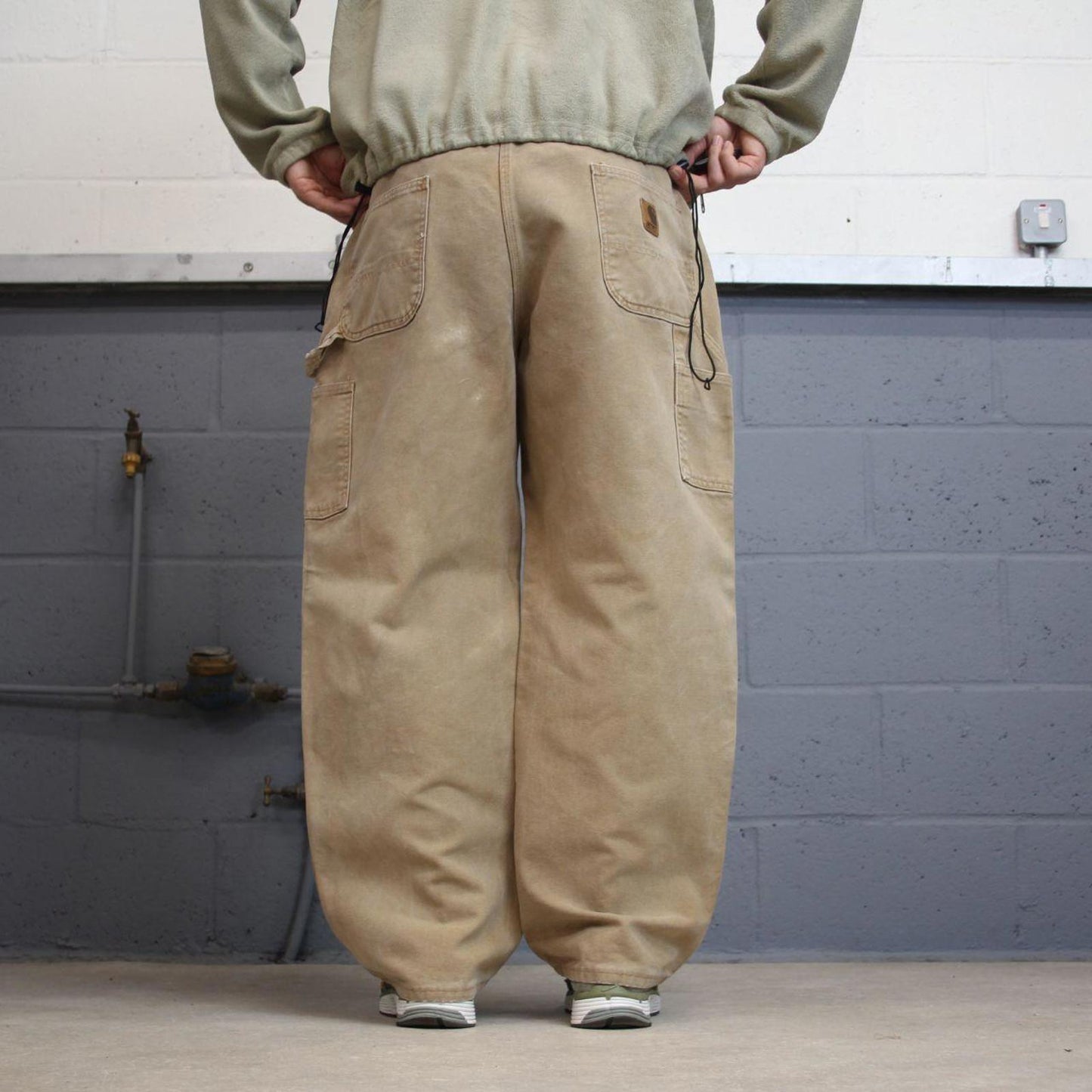 Baggy Carhartt carpenter jeans W38L30 loose wide leg 90s skater style canvas cargo pants 100% cotton