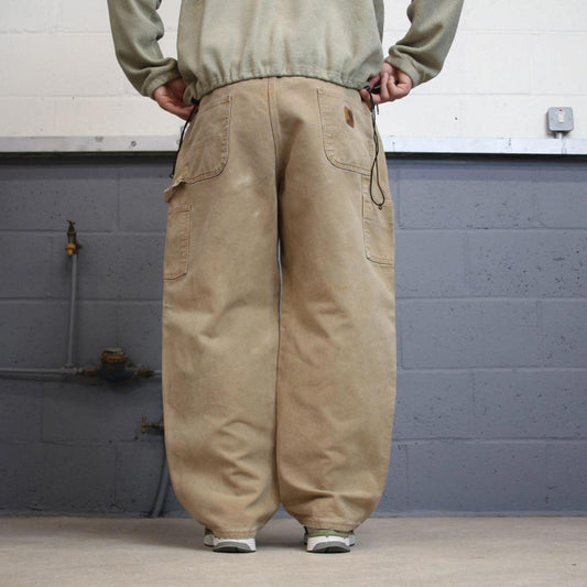 Baggy Carhartt carpenter jeans W38L30 loose wide leg 90s skater style canvas cargo pants 100% cotton