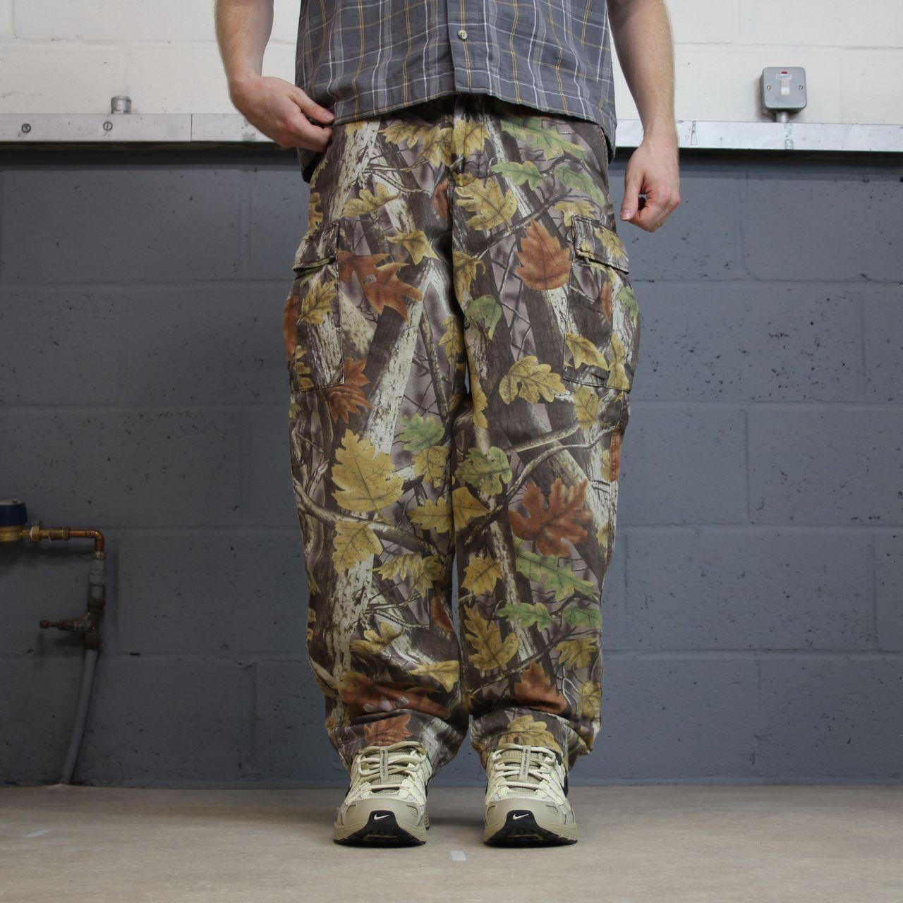 Vintage Camo Realtree style cargo pants Y2K khaki M Master sportsman camouflage loose trousers