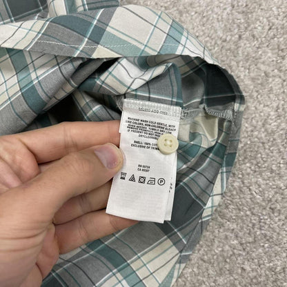 Columbia checkered short sleeve shirt geeen Surf style check shirt summer festival