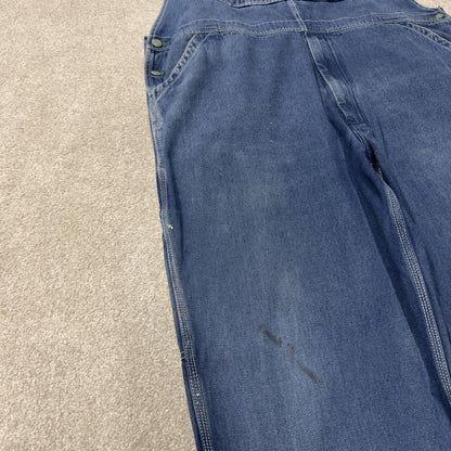 Vintage liberty dungarees 00s denim overalls blue Patch logo and adjustable straps