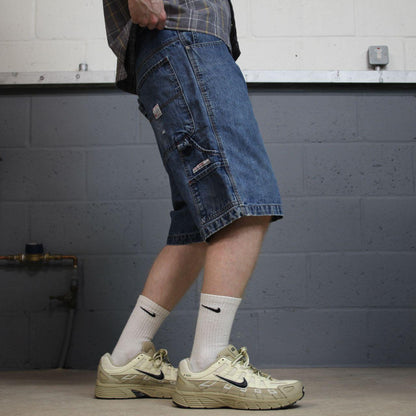 PACO denim carpenter shorts y2k blue Surf summer style jorts perfect for festival