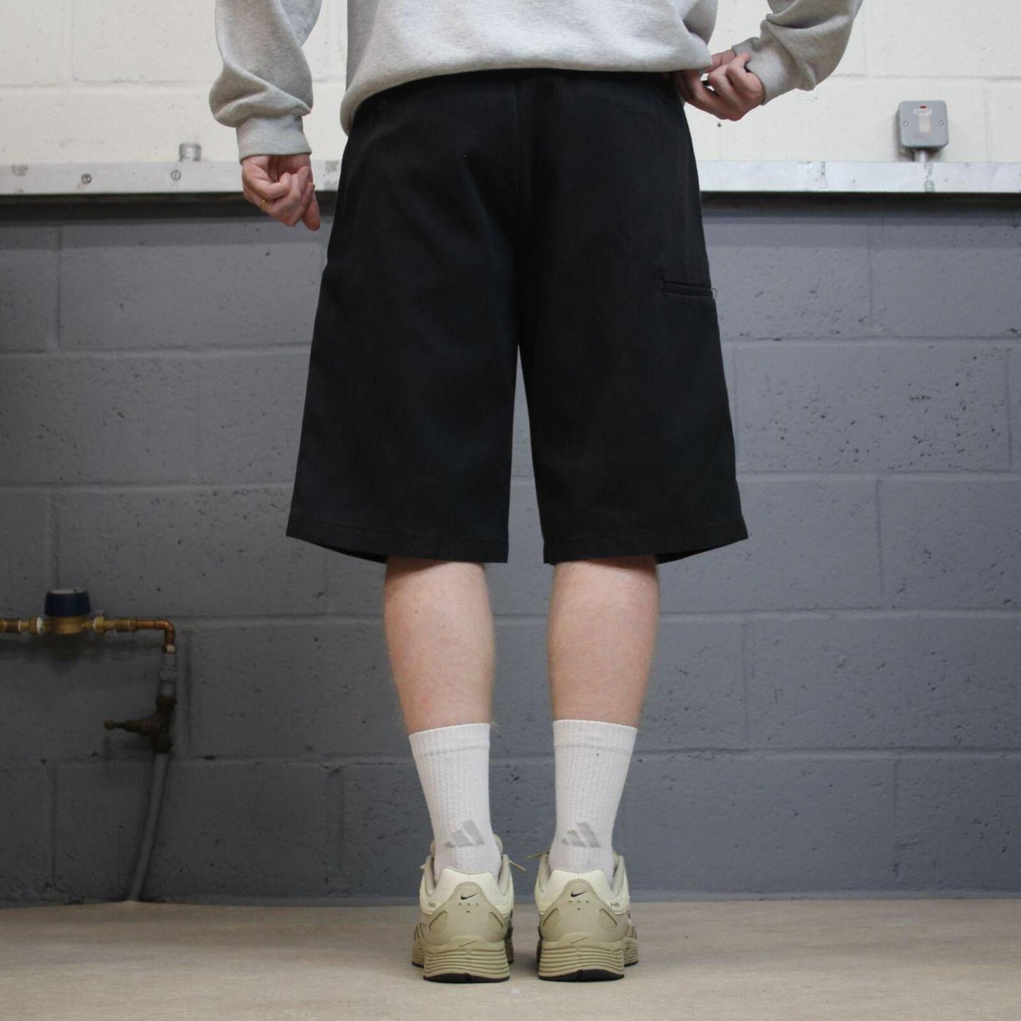 Baggy Dickies chino shorts carpenter black Chino style skater shorts long wide leg festival