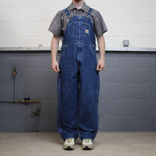 Carhartt dungarees denim overalls y2k blue Bib & brace utility workwear farmer