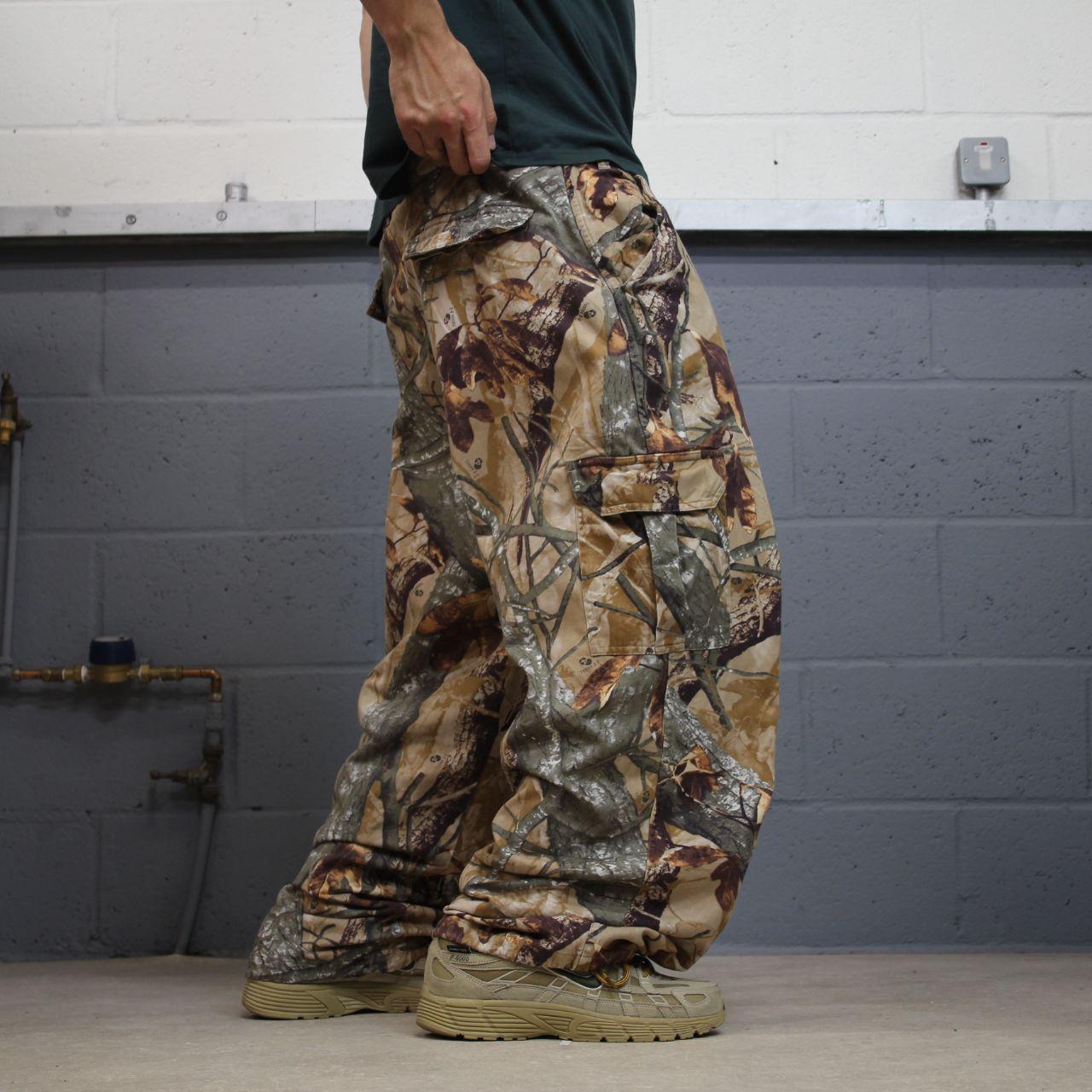 Vintage baggy camo cargo pants khaki Loose Outfitters Ridge camouflage Y2K hunting style trousers