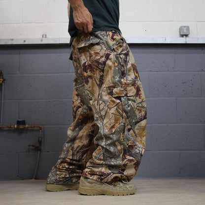 Vintage baggy camo cargo pants khaki Loose Outfitters Ridge camouflage Y2K hunting style trousers
