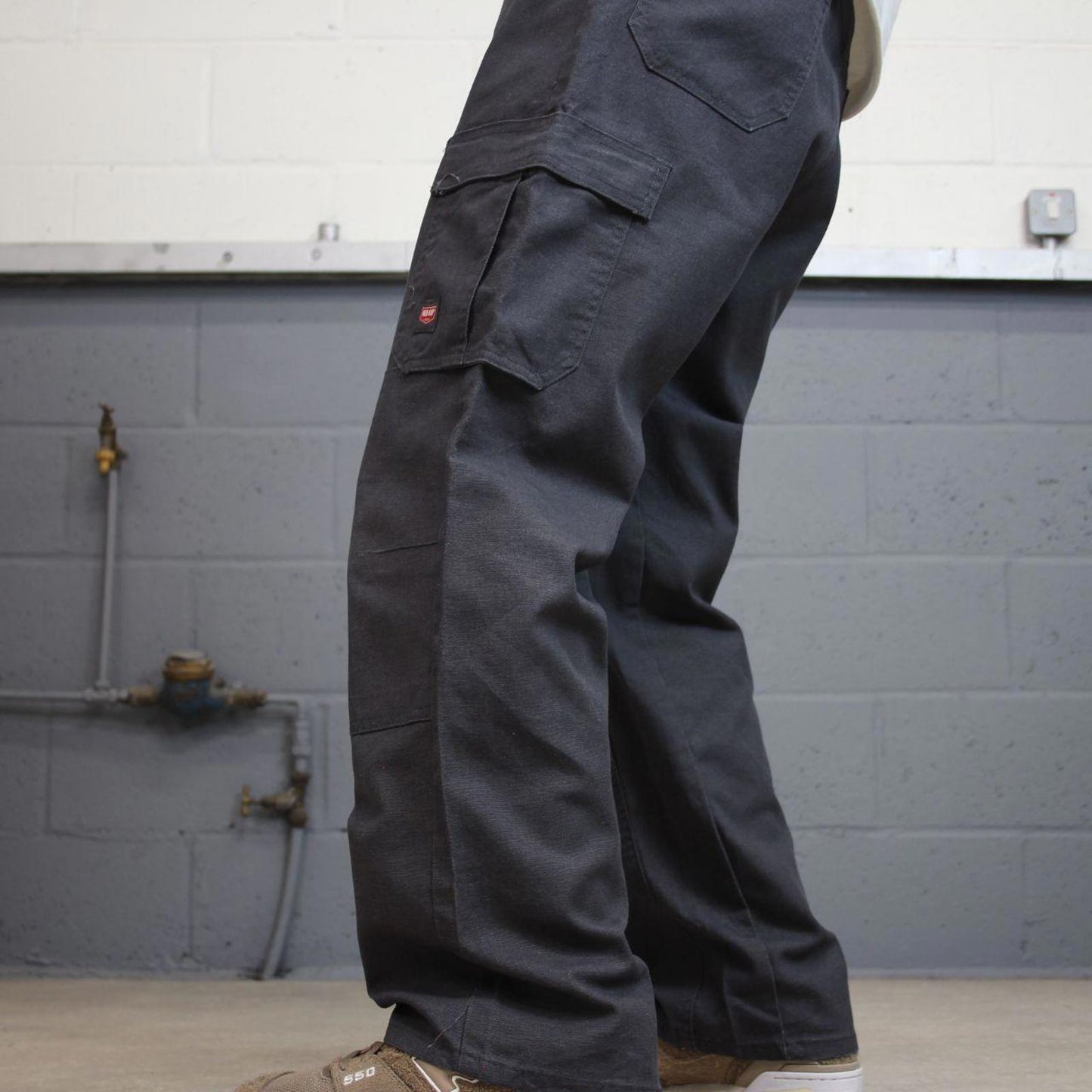 Baggy cargo pants skater workwear W38L30 grey Red Kap loose y2k style double knee carpenter trousers
