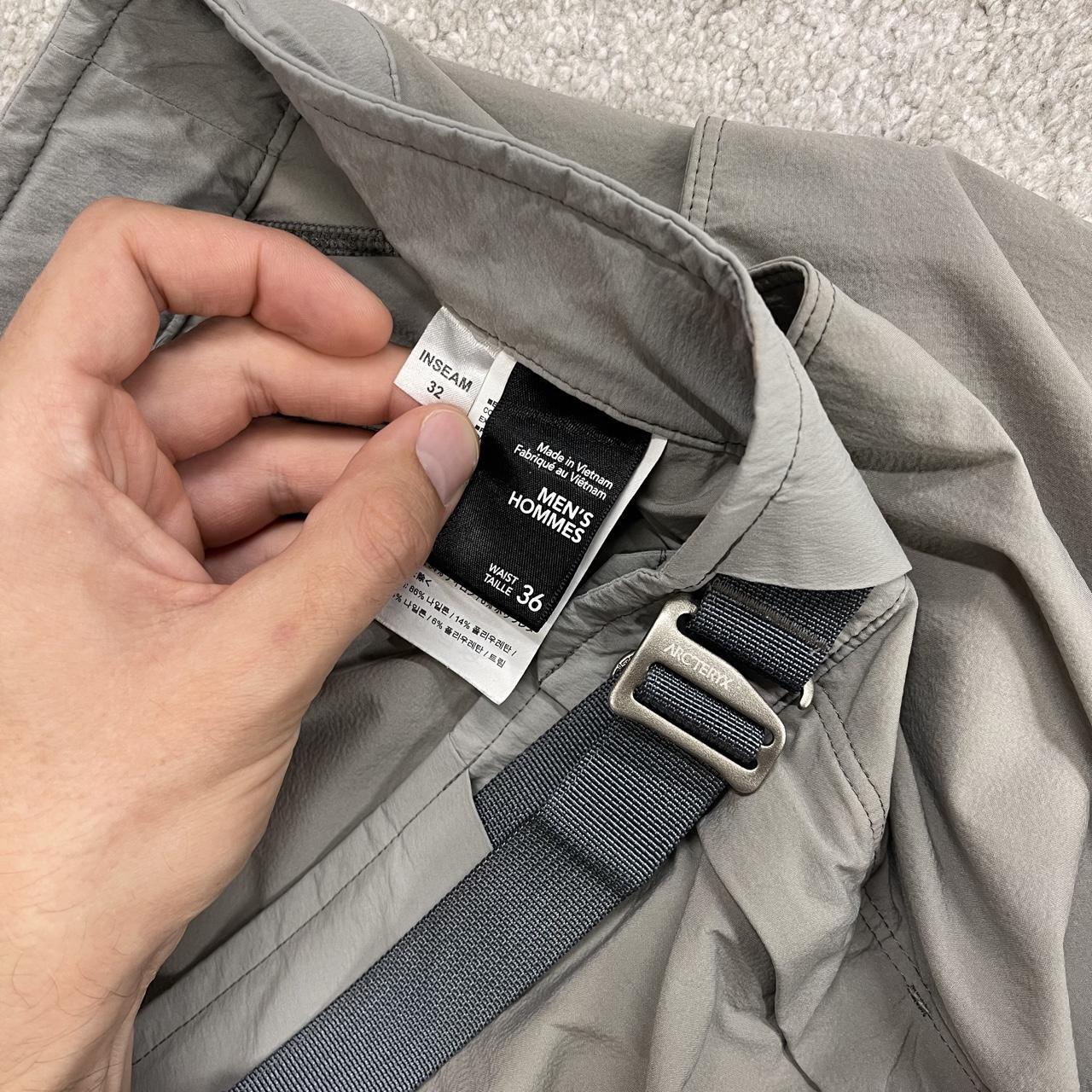 Y2K Arc'teryx technical hiking pants grey lightweight walking trousers embroidered fossil skeleton