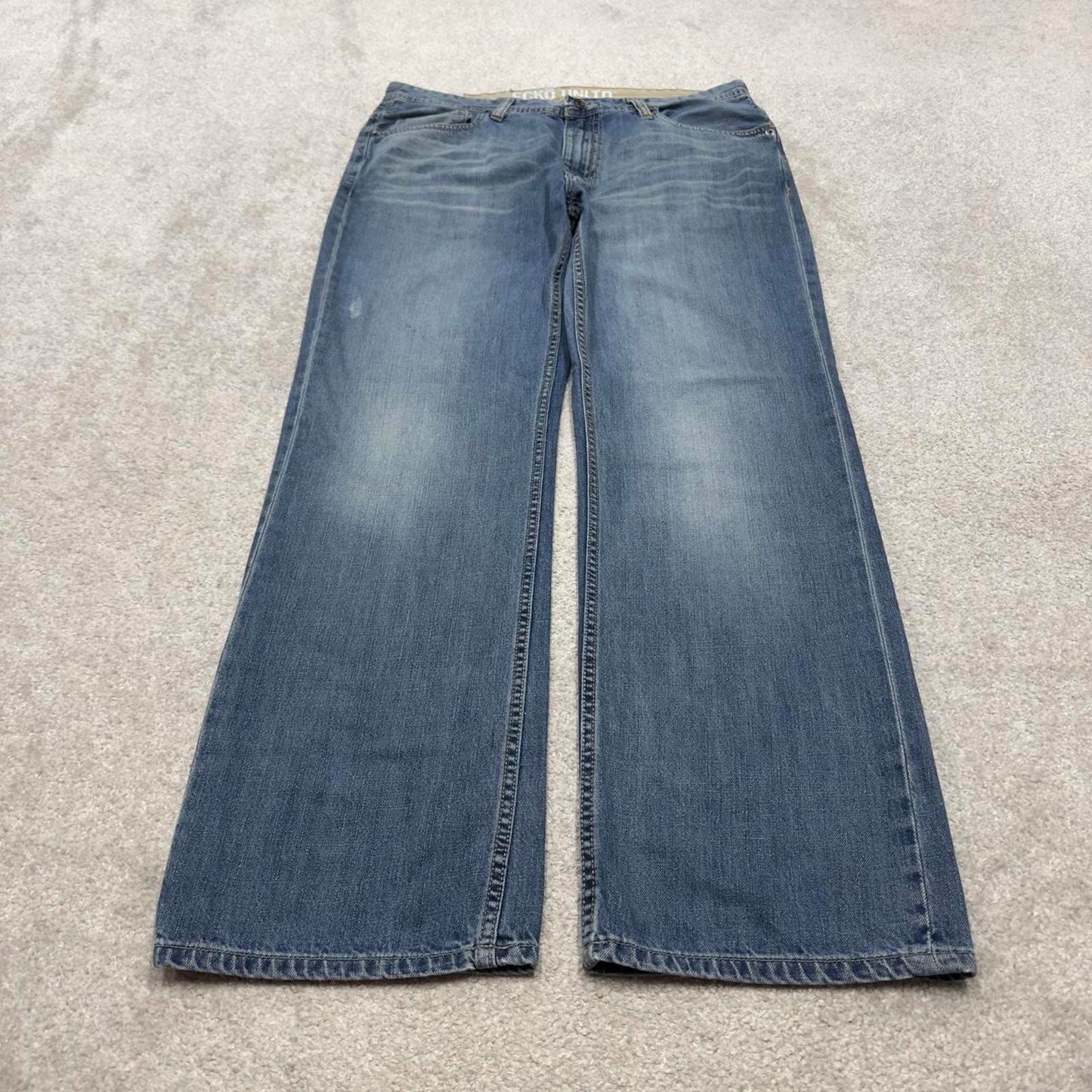 Y2K Ecko Unltd jeans W38 L33 loose embroidered hip hop style jeans