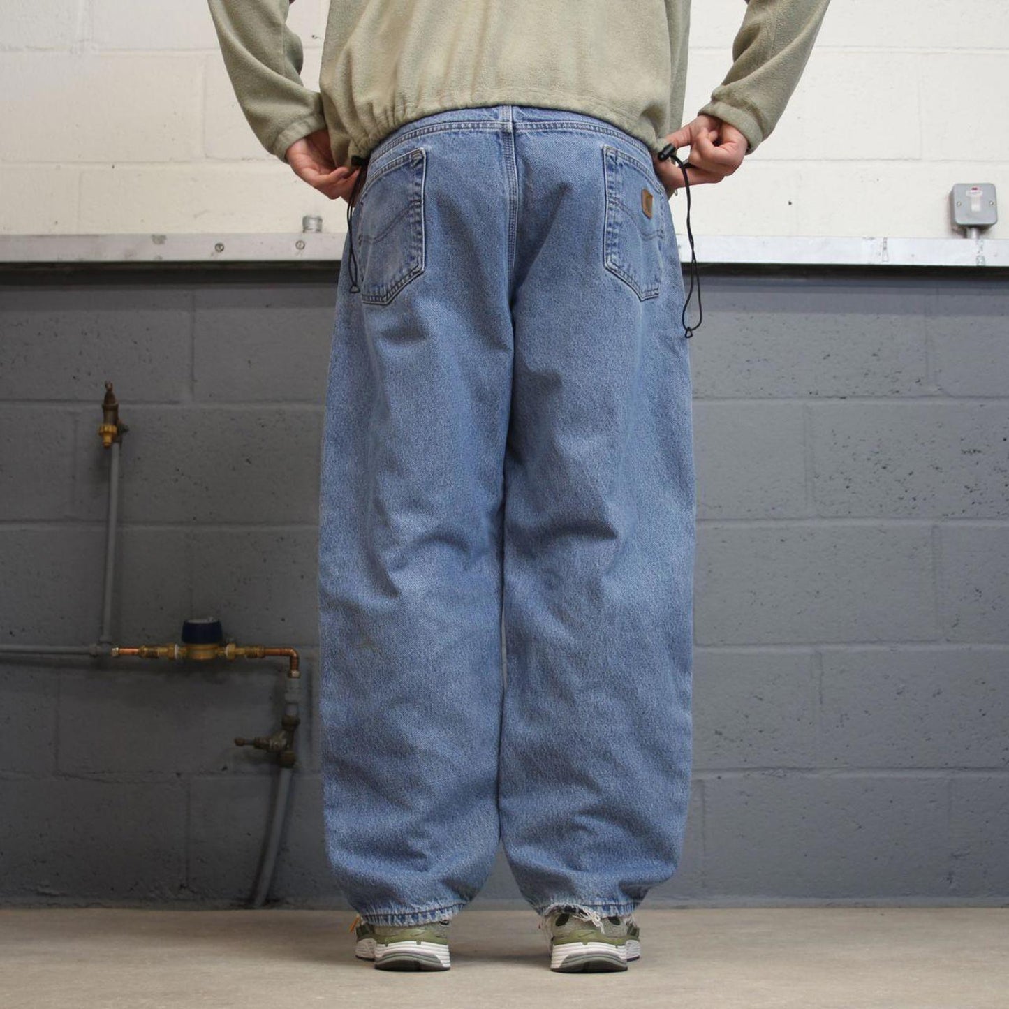Vintage baggy Y2K Carhartt denim jeans blue Loose flannel lined skate style workwear pants