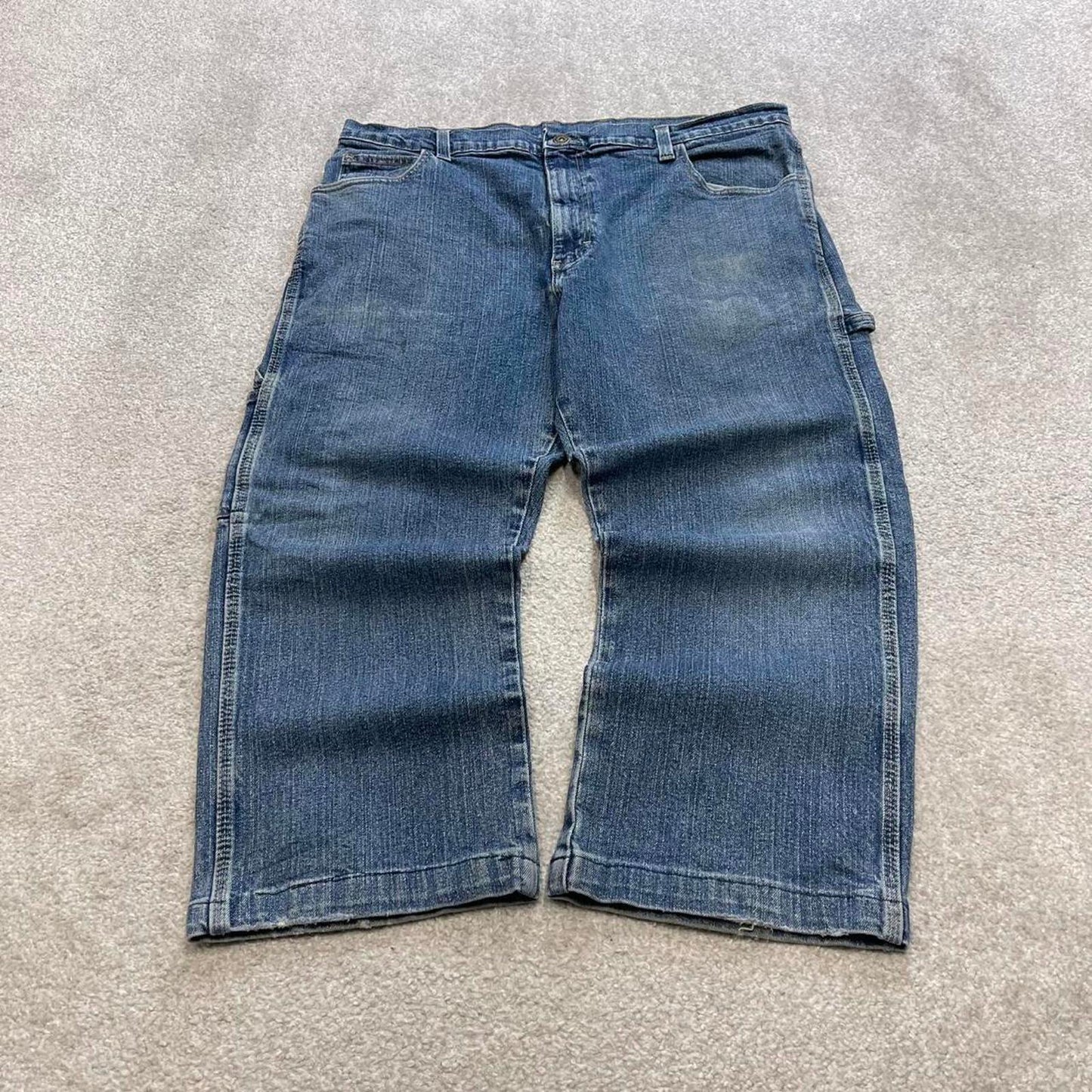 Blue Dickies carpenter jeans W36L23 loose capri 90s skater style denim work cargos
