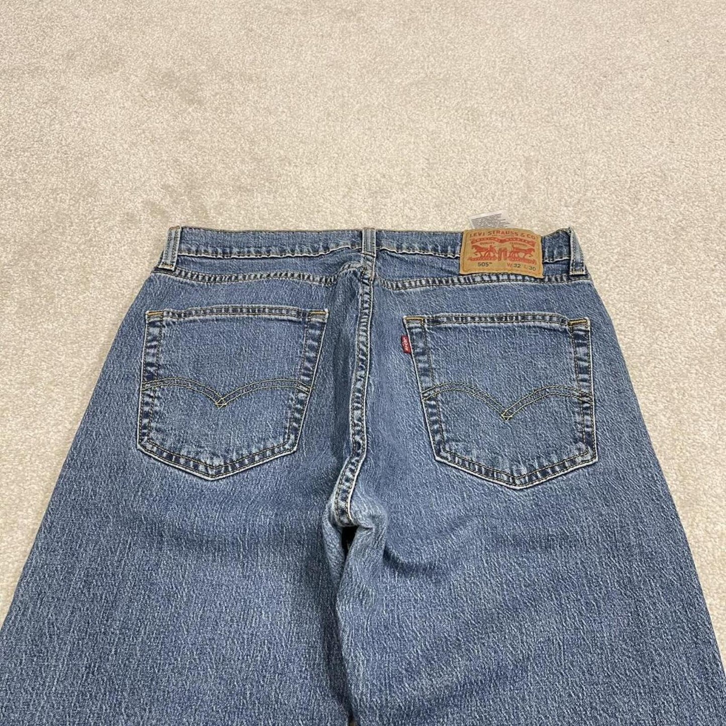 Levi's 505 straight fit jeans y2k blue Regular straight leg denim pants red tab logo
