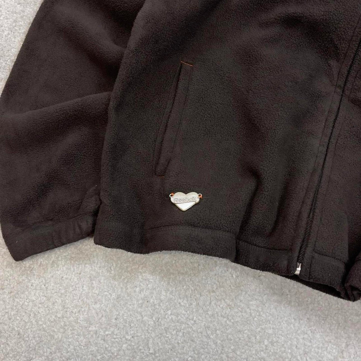 Brown Reebok fleece Large women's full zip up y2k style autumn Cleveland Brown's Team Apparel NFL