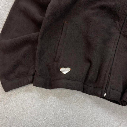 Brown Reebok fleece Large women's full zip up y2k style autumn Cleveland Brown's Team Apparel NFL