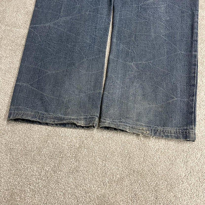 Phat Classic embroidered jeans loose washed blue denim Y2K Phat Farm loose surf style pants