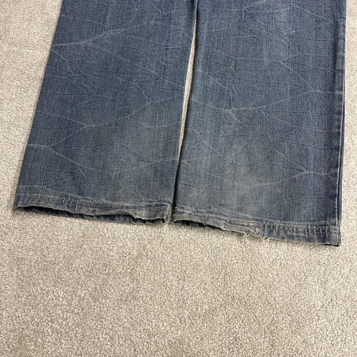 Phat Classic embroidered jeans loose washed blue denim Y2K Phat Farm loose surf style pants