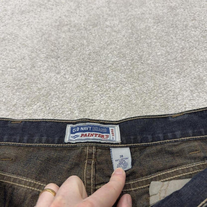 Baggy carpenter shorts denim cargo navy Old Navy Painter’s loose leg skater style surf jorts