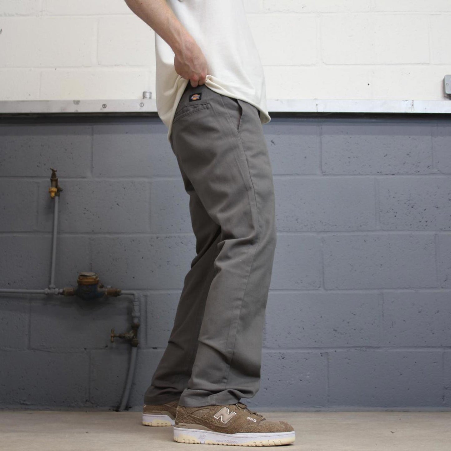 Grey Dickies Pants W34L32 slim taper chino style pants