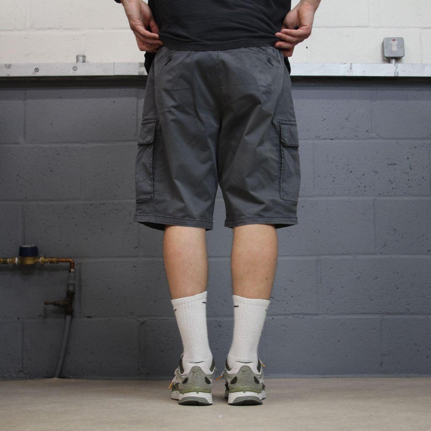 Y2K chino cargo shorts loose grey Loose leg utility shorts summer festival