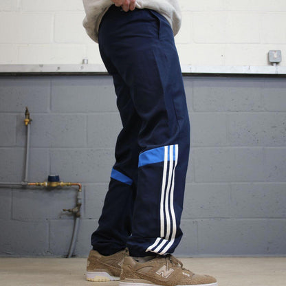 Adidas trackies 14 loose navy y2k style joggers adjustable stripe detail track pants
