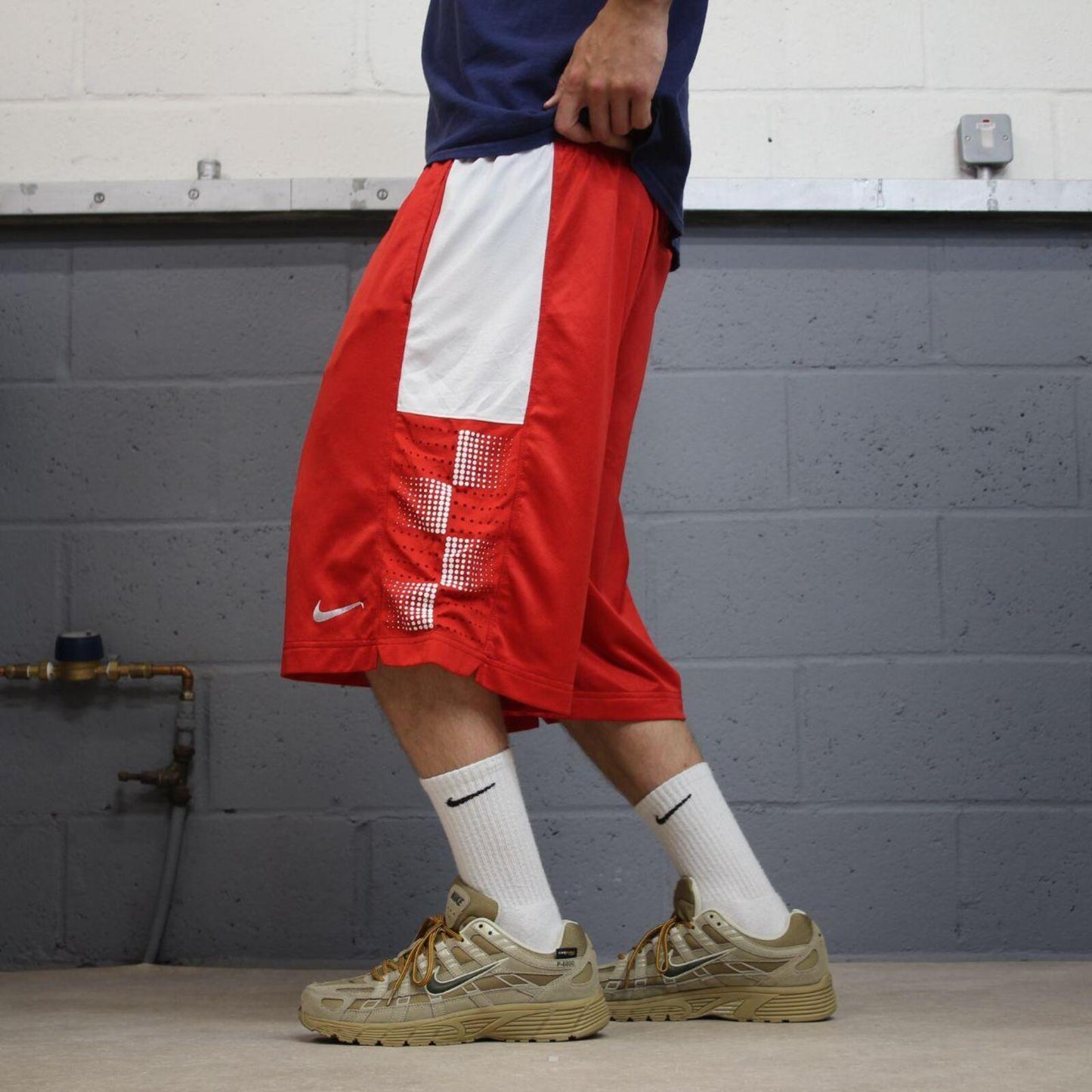 Long Nike sports shorts y2k red Basketball style comfy loose floaty summer gym shorts
