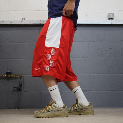 Long Nike sports shorts y2k red Basketball style comfy loose floaty summer gym shorts