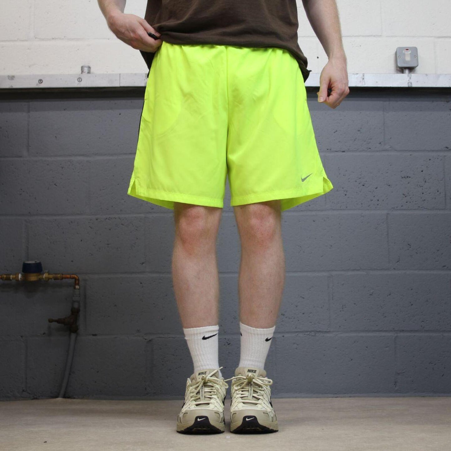 Nike sports shorts y2k loose yellow green Casual style comfy loose floaty summer gym shorts