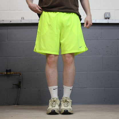 Nike sports shorts y2k loose yellow green Casual style comfy loose floaty summer gym shorts