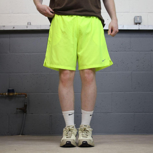 Nike sports shorts y2k loose yellow green Casual style comfy loose floaty summer gym shorts