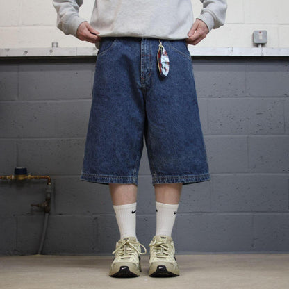 Baggy denim shorts y2k cargo blue A.P.CO. skater style brand surf jorts