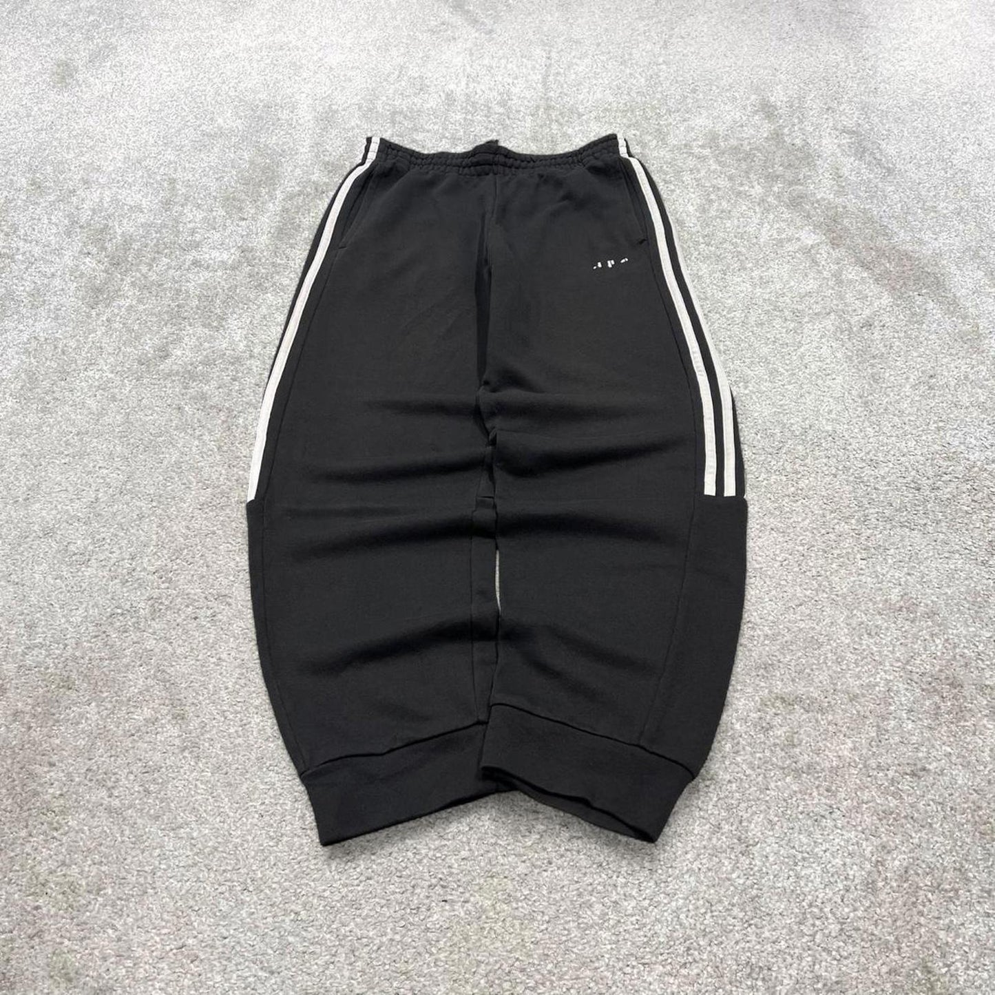Vintage y2k Adidas tracksuit bottoms black Drawstring side stripe design jogger sweatpant bottoms
