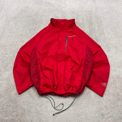 00s Columbia windbreaker ski jacket y2k style XL men's red full zip snow coat embroidered technical