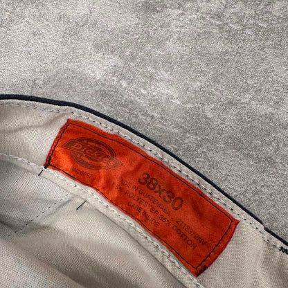 Baggy Dickies cargo trousers skater workwear W38L30 navy twill style chino carpenter pants casual