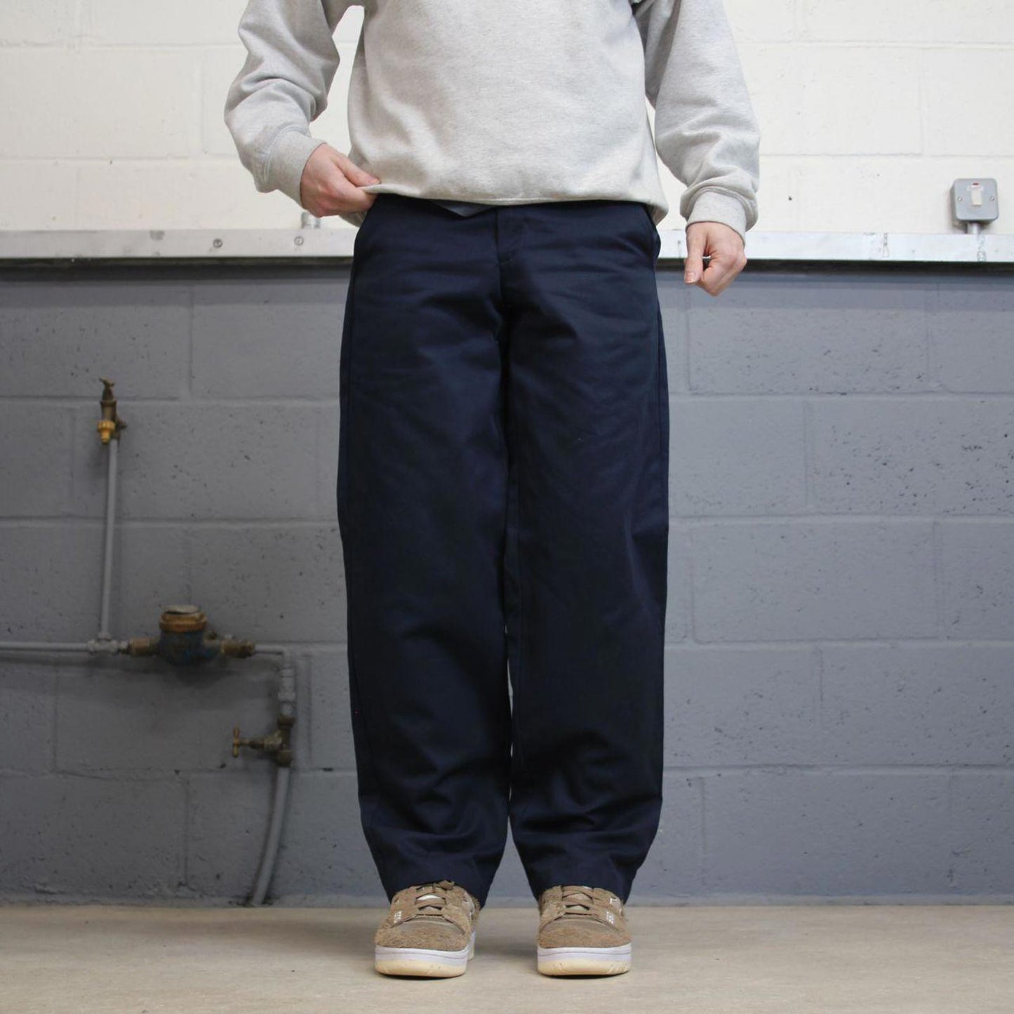 Navy Red Kap pants W30L32 loose y2k chino style skate trousers patch logo