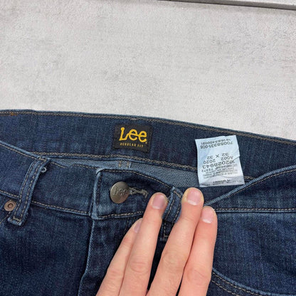 Blue Lee jeans W32L32 straight leg denim jeans waist patch