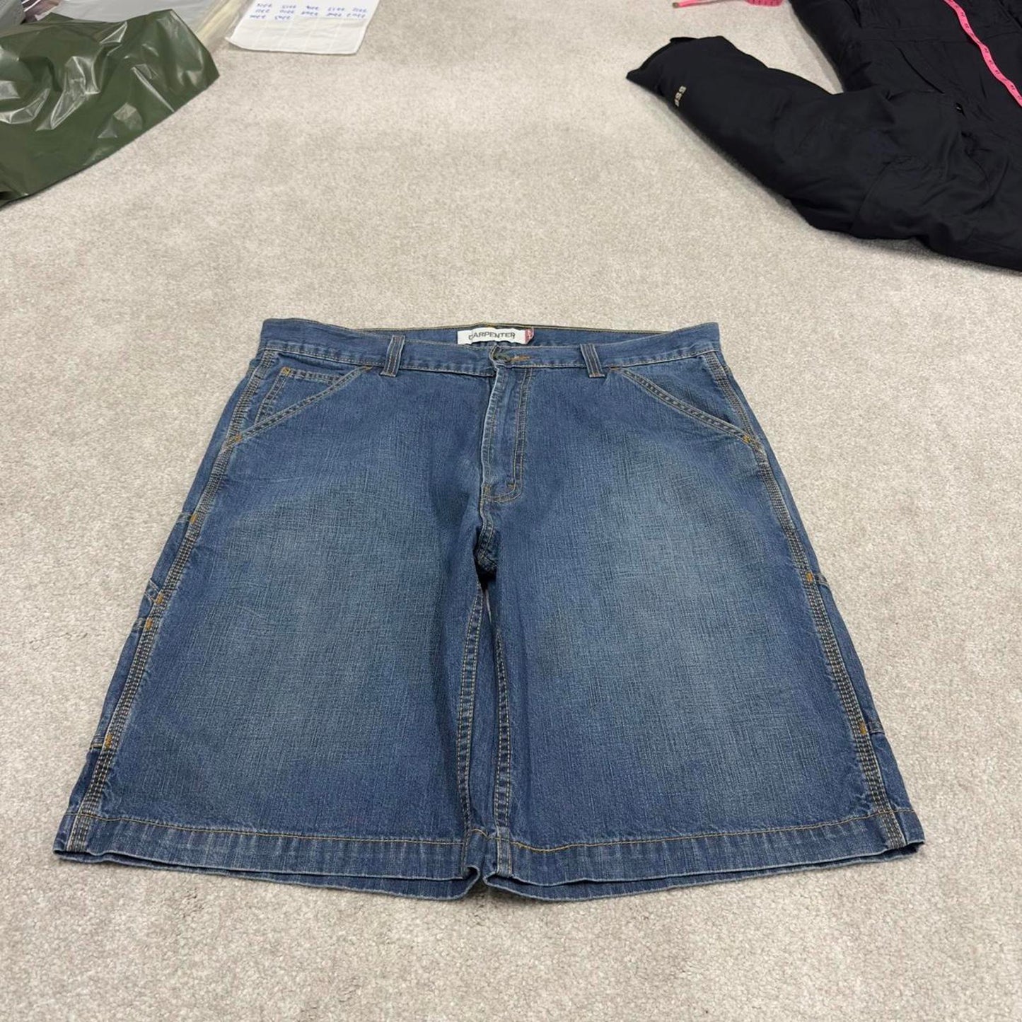 Vintage Y2k baggy Levi’s carpenter shorts skater style blue Wide leg denim summer festival jorts