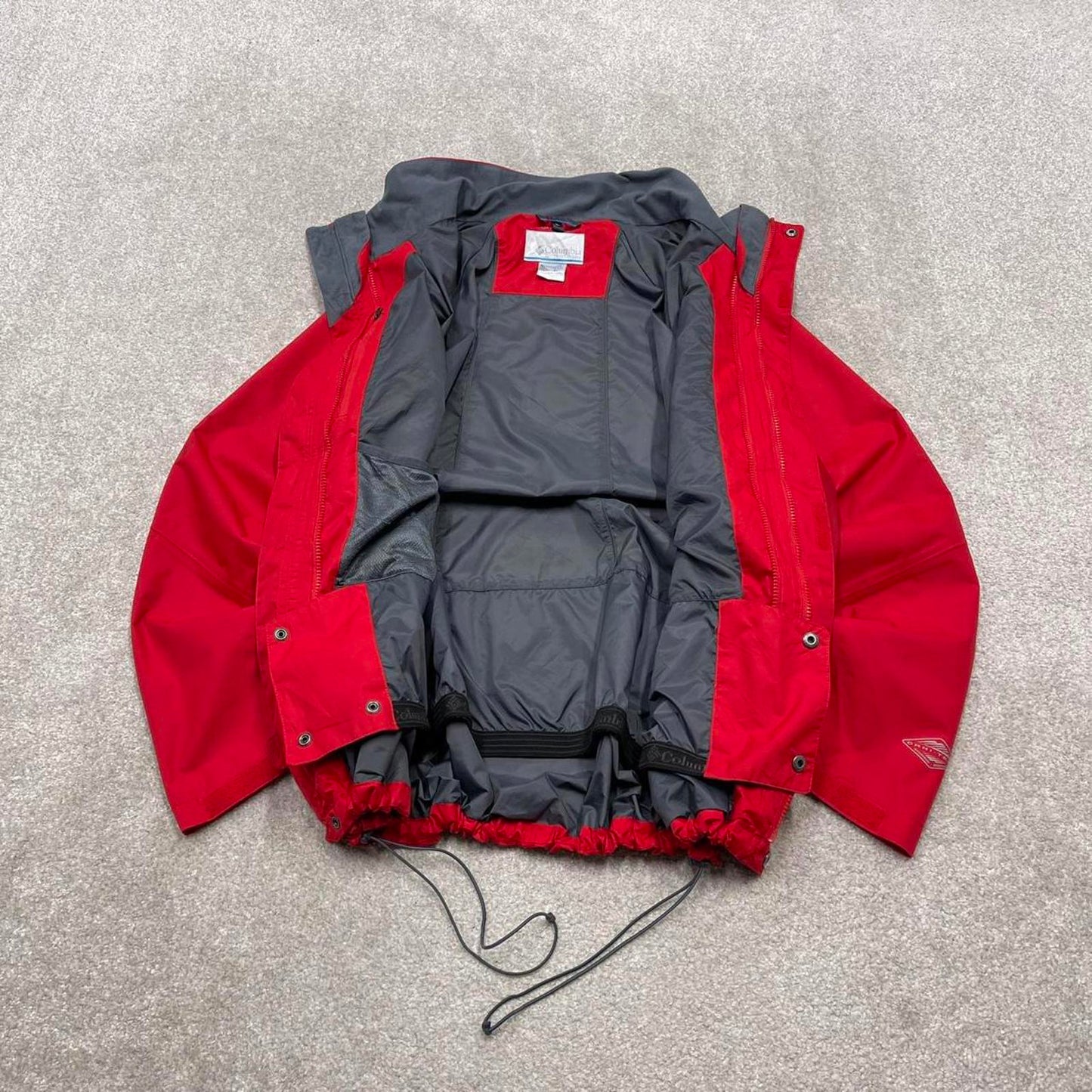 00s Columbia windbreaker ski jacket y2k style XL men's red full zip snow coat embroidered technical