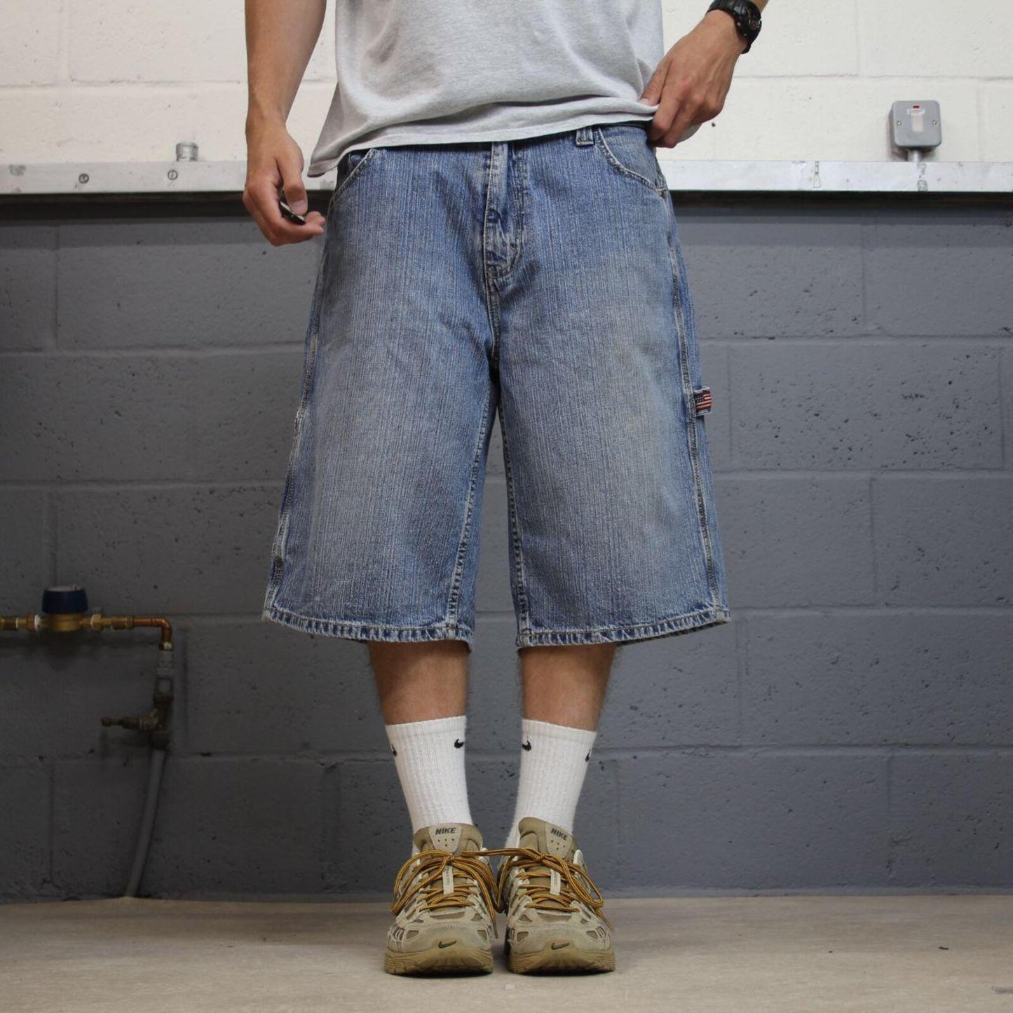 Denim Y2K carpenter shorts baggy blue U.S. POLO ASSN cargo summer festival shorts
