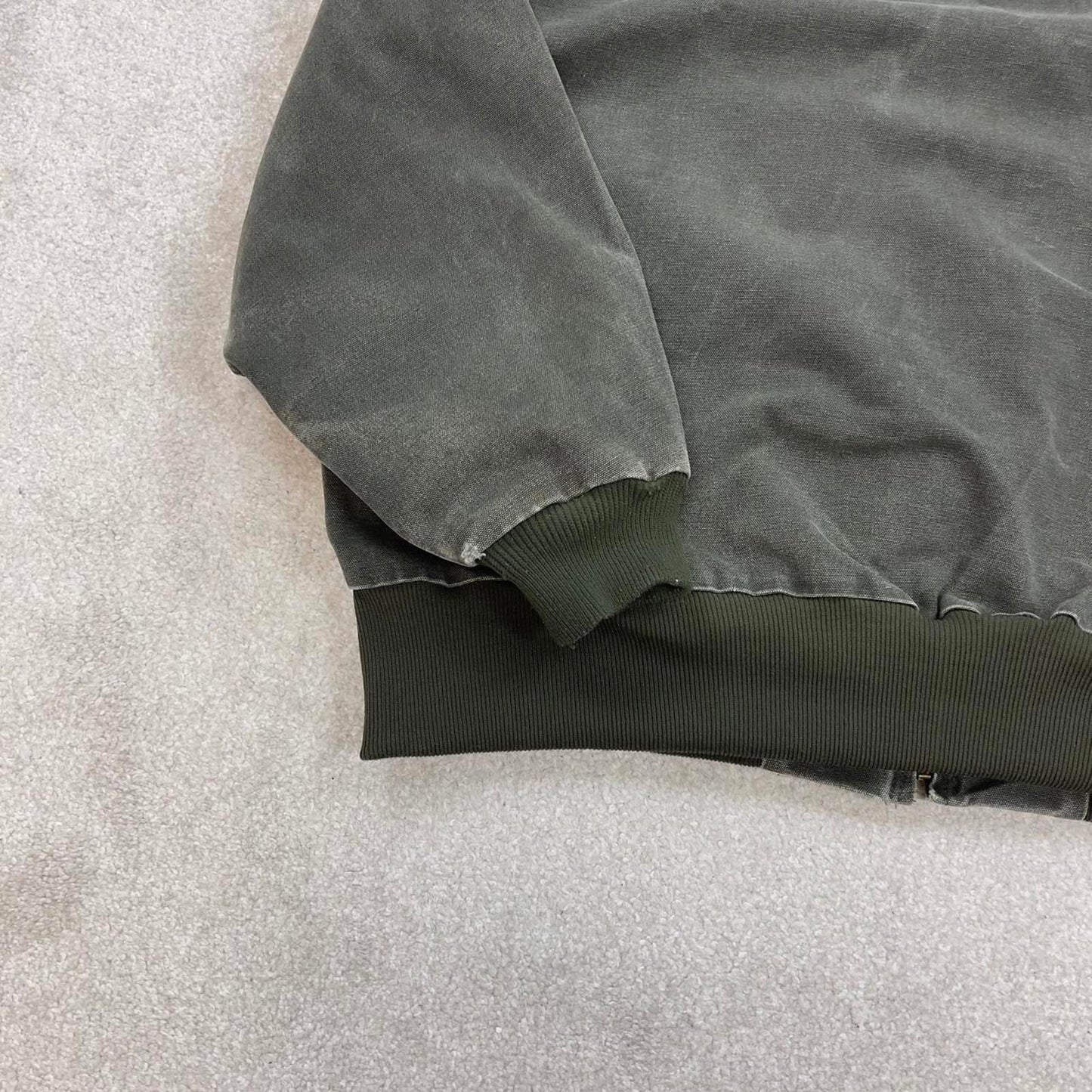 Vintage Green Carhartt hooded active jacket 2XL canvas 90s style skater bomber J25 MOS