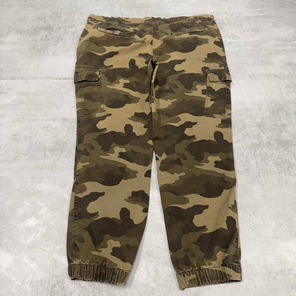 camo Urban Pipeline cargo pants W40L29 khaki green camouflage loose y2k style cargos utility pockets