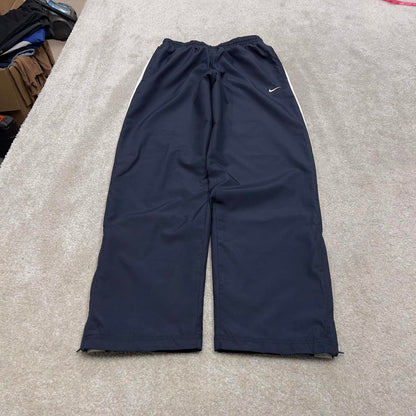 Navy Baggy Nike tracksuit bottoms Small mens loose y2k joggers swoosh logo trackies sporty style