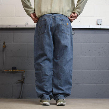 Y2K vintage Carhartt workwear jeans blue Loose straight leg denim skate style work pants